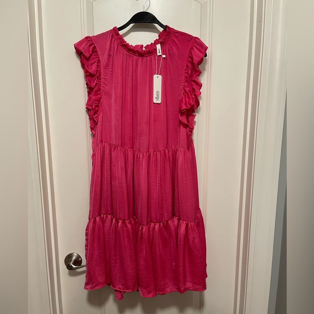 Glam Pink NWT Women’s flowy dress w/pockets size large